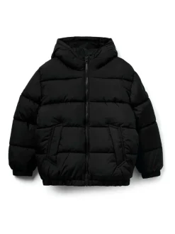 Veste doudoune à capuche Benetton pour garçons noire (6-14 ans)