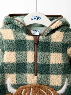 Veste JoJo Maman Bébé en peau de mouton à demi-fermeture éclair appliquée