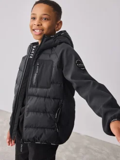 Veste matelassée noire Baker by Ted Baker en néoprène Résistant à la douche