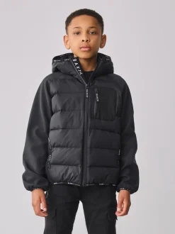 Veste matelassée noire Baker by Ted Baker en néoprène Résistant à la douche