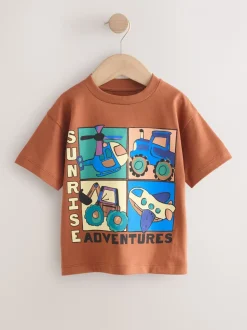 Véhicules marron rouille - T-shirt Manches courtes Graphic (3mths-7yrs)