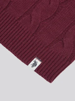 Violet - U.S. Polo Assn. Pull col rond garçons en maille torsadée