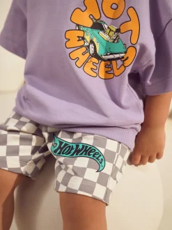 Violet lilas - Ensemble de T-shirts courts à carreaux Hot Wheels (9mois-8ans)