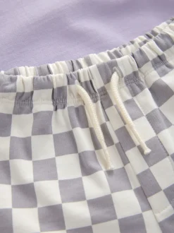 Violet lilas - Ensemble de T-shirts courts à carreaux Hot Wheels (9mois-8ans)