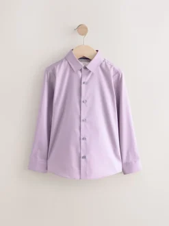 Violet lilas - Manches longues Chemises à bordures intelligentes (3-16yrs)