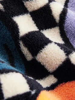 Visage heureux multicolore à damiers - Peignoirs en laine polaire (9mths-10yrs)