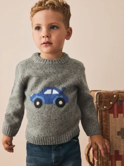 Voiture grise - Pull tricoté (3mths-7yrs)