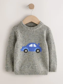 Voiture grise - Pull tricoté (3mths-7yrs)