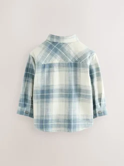 Vérification bleue - Ensemble chemise et t-shirt à manches longues (3mois-7ans)