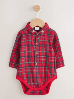 Vérification rouge - Chemises, Pantalons et Bretelles bébé Ensemble 3 pièces (0mois-2ans)