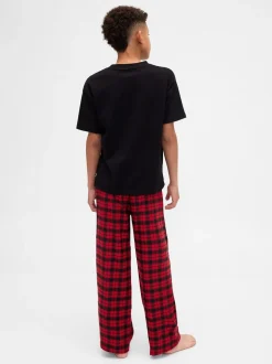 Vérification rouge/noir - Bas de pyjama Gap en flanelle assorti (5-13ans)